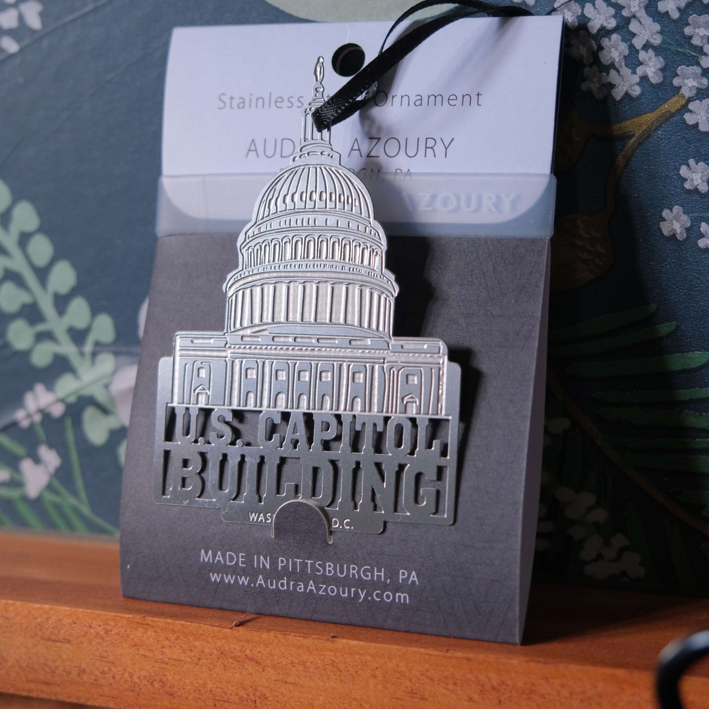 US Capitol Building Stainless Steel Ornament by Audra Azoury