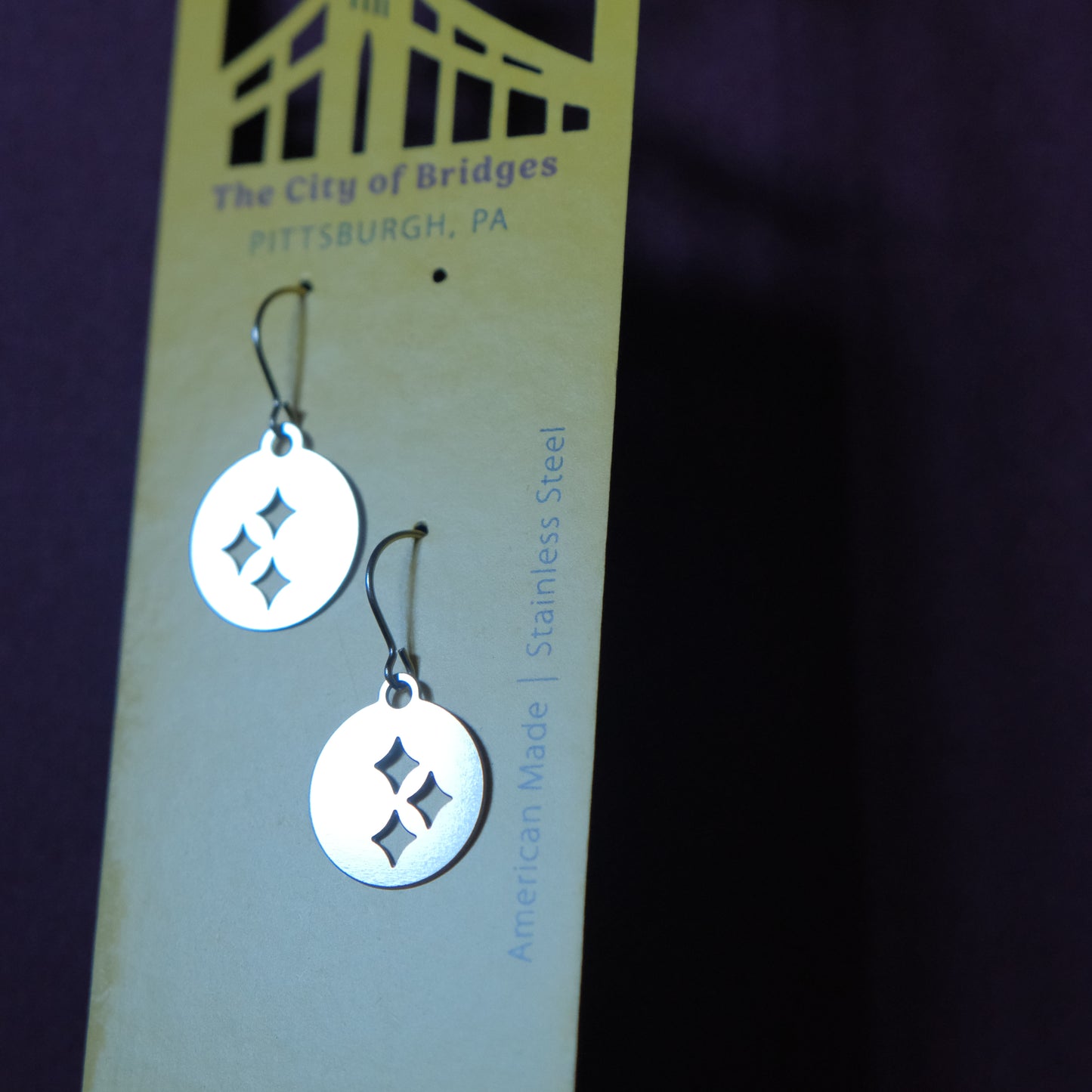 Pittsburgh Earrings | Mini-Steel Stars