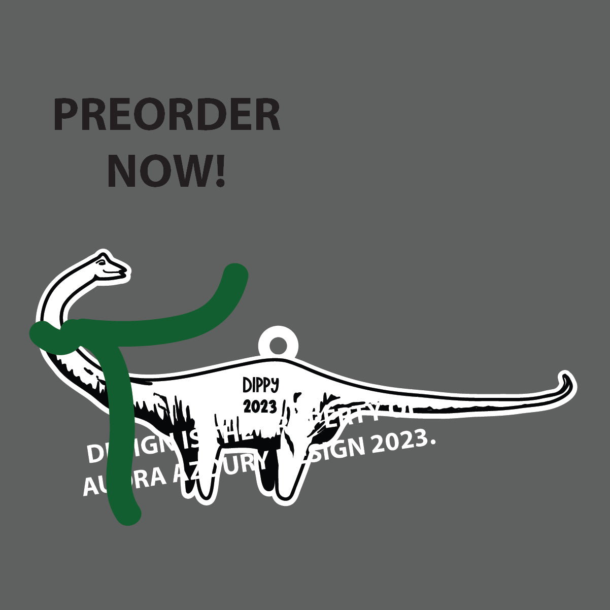 PREORDER Oakland Dippy the Dinosaur with knitted scarf