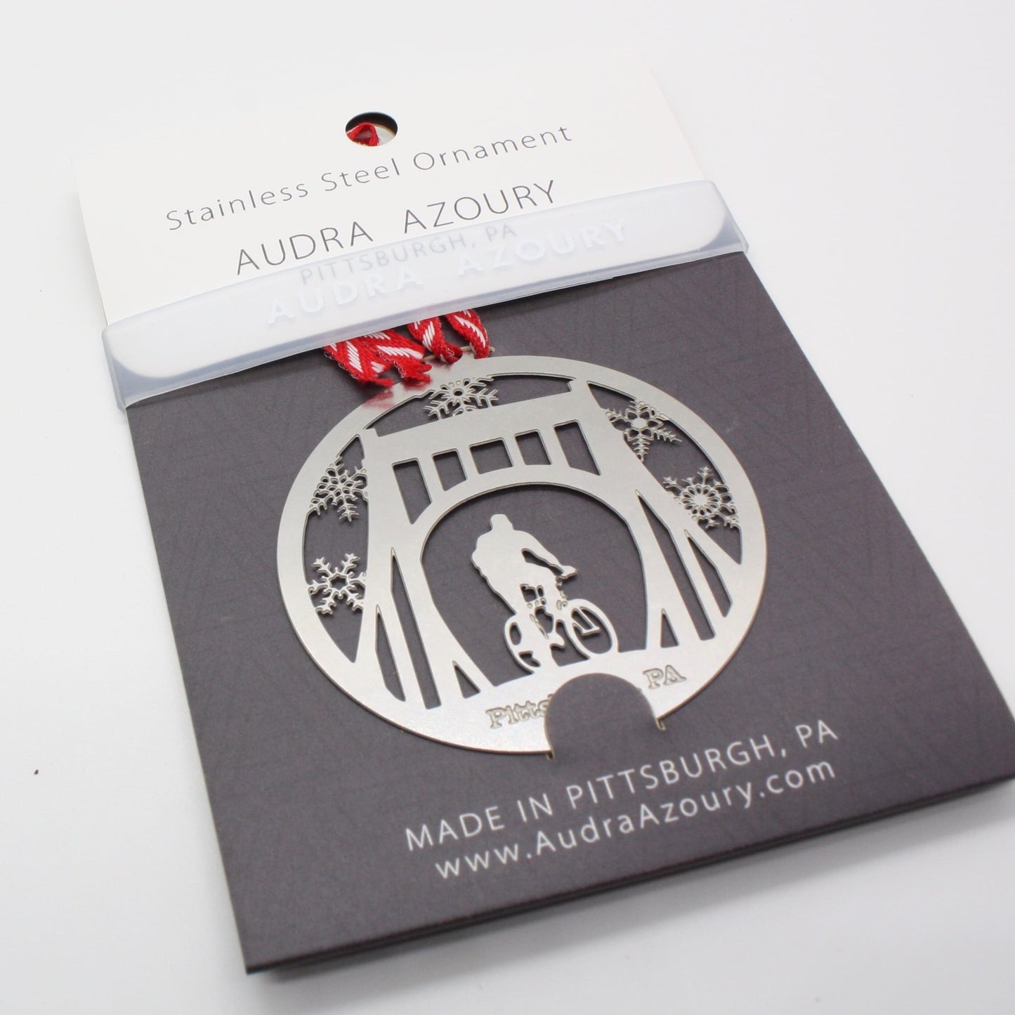 Pittsburgh Ornament | Bridge Bike Rider