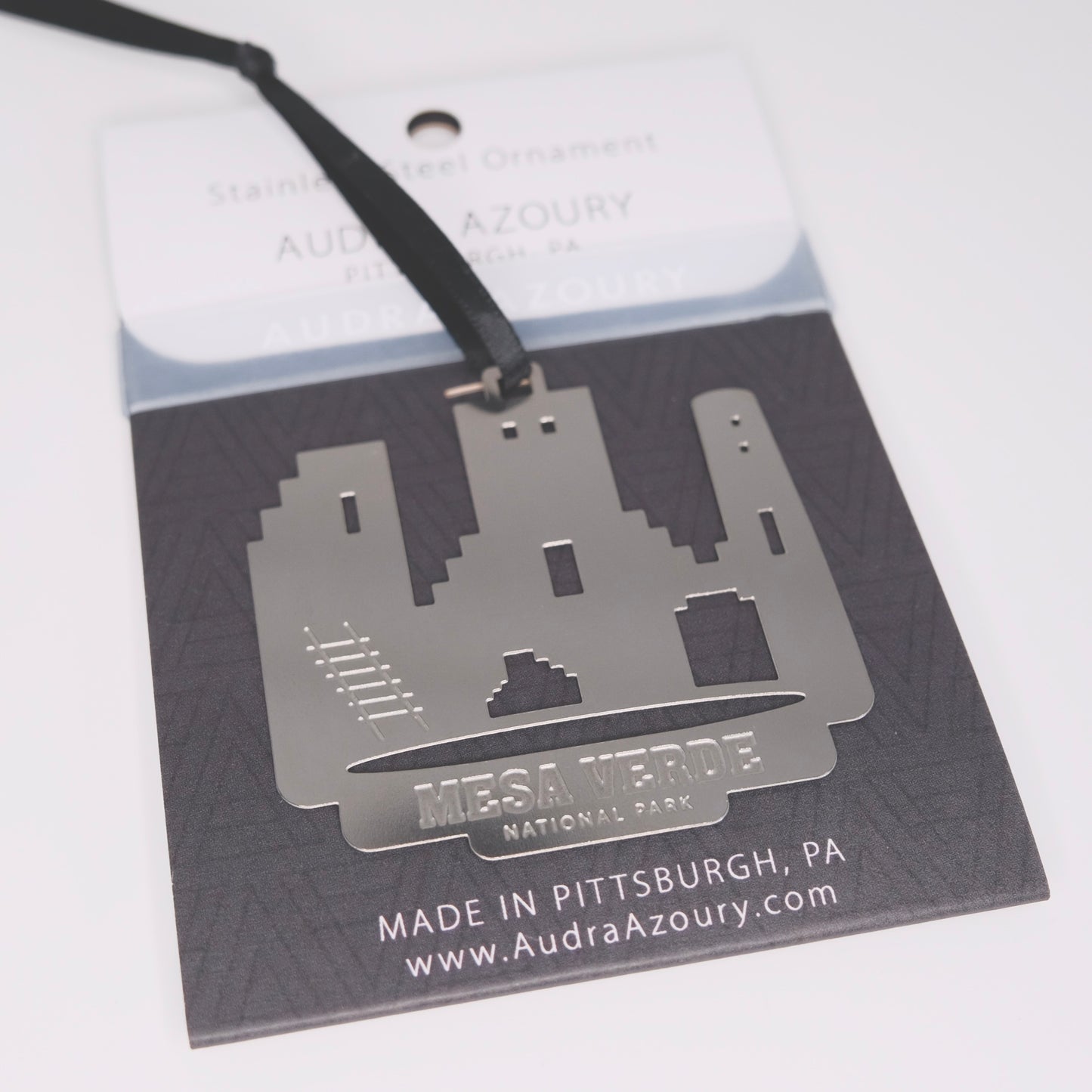 Mesa Verde National Park ornament in stainless steel by Audra Azoury