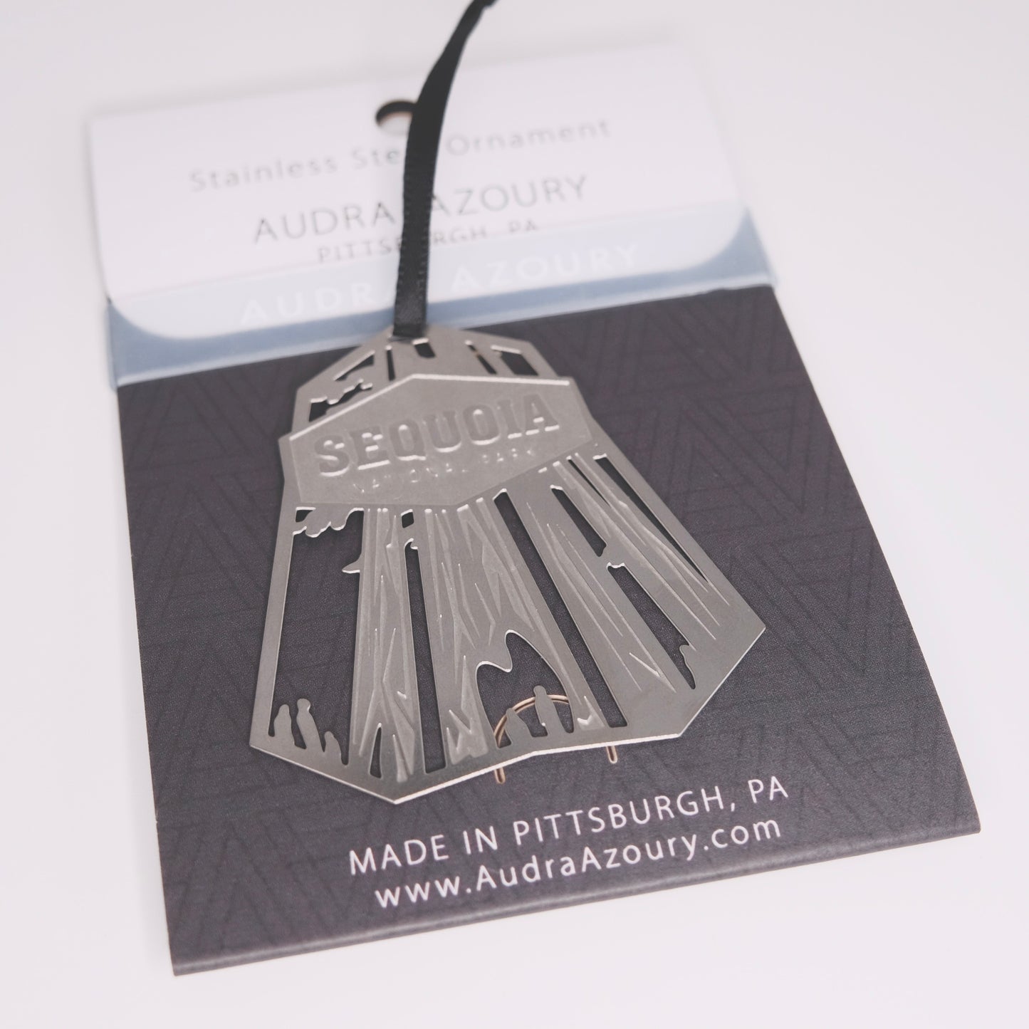 Sequoia National Park ornament in stainless steel by Audra Azoury