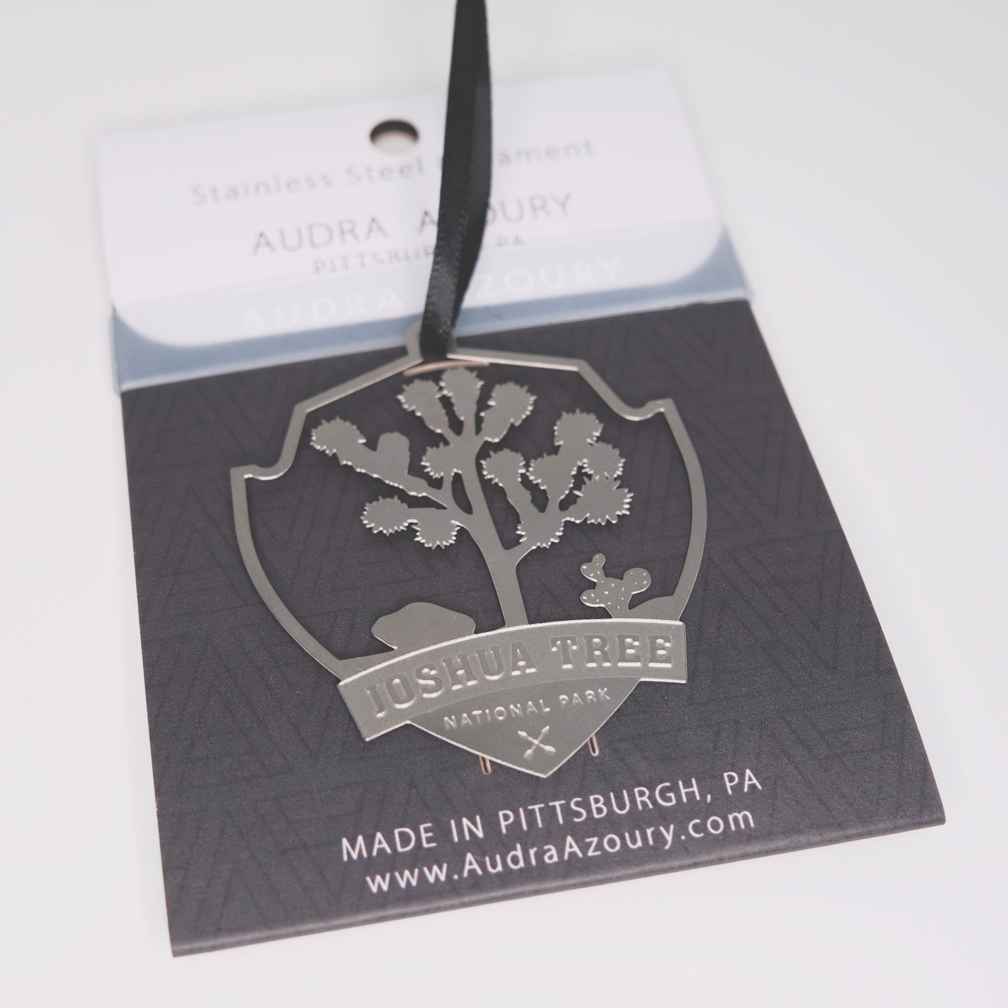 Joshua Tree National Park Ornament in stainless steel by Audra Azoury