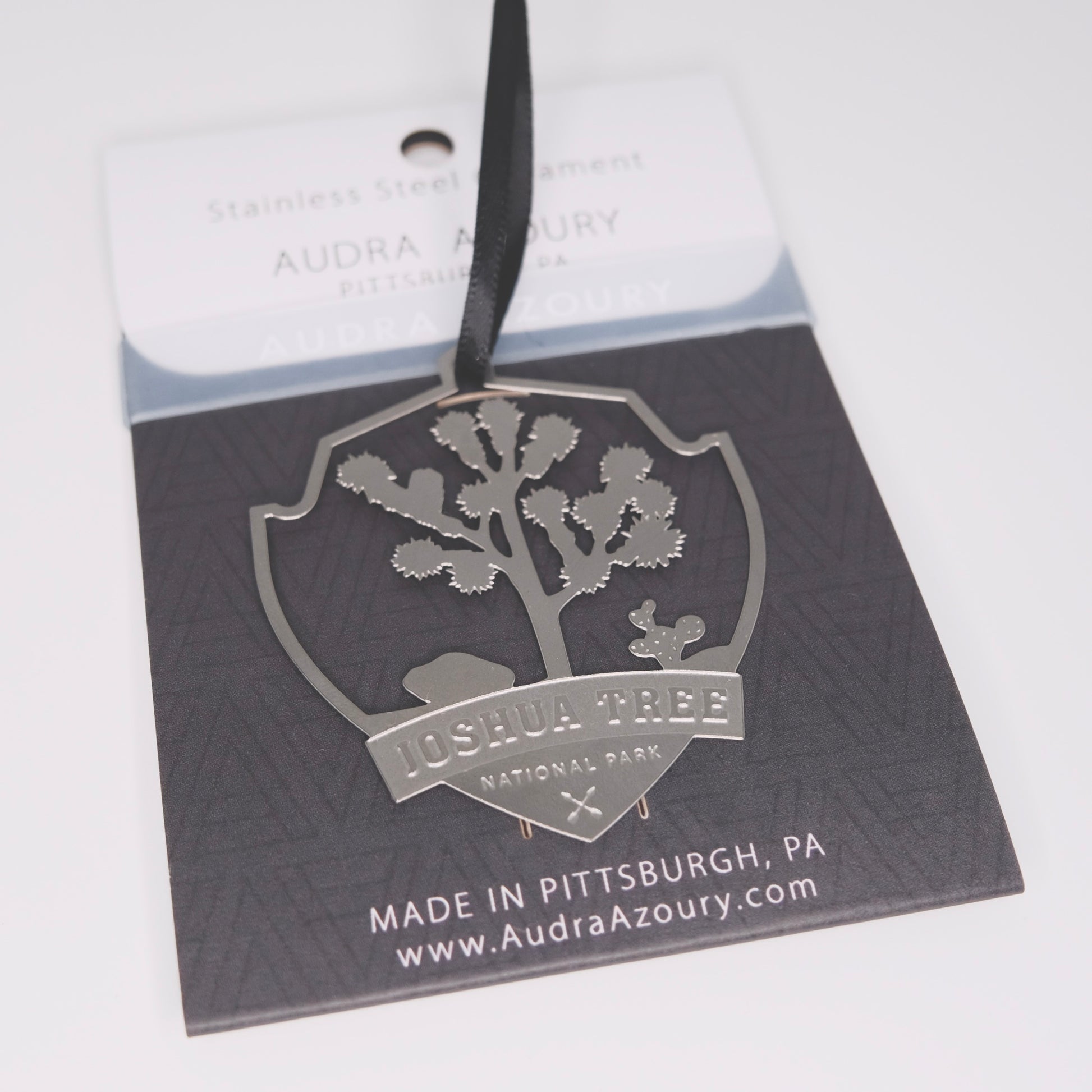 Joshua Tree National Park Ornament in stainless steel by Audra Azoury