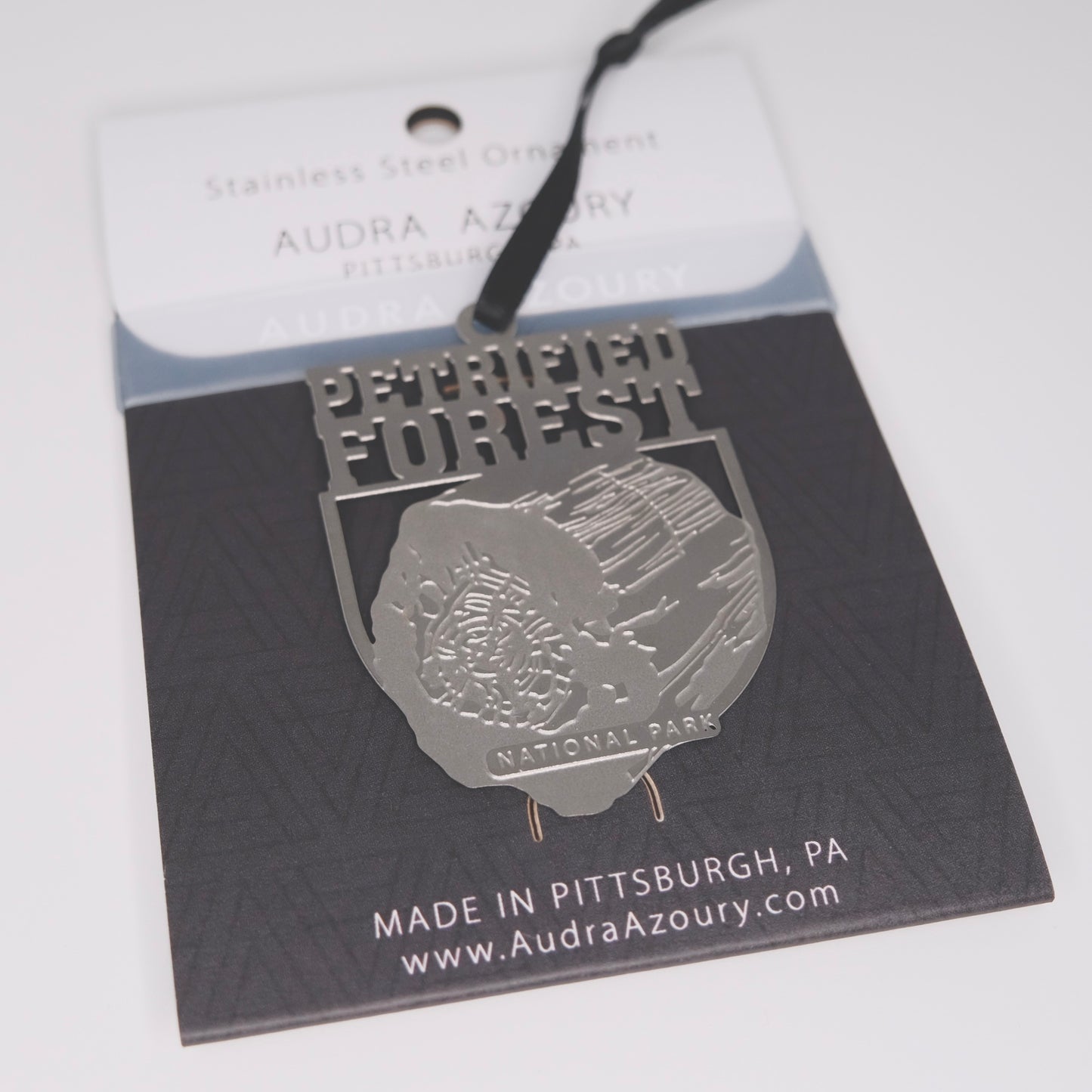 Petrified Forest National Park ornament in stainless steel by Audra Azoury