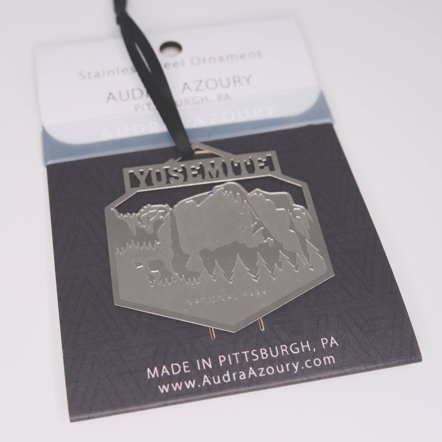 Yosemite National Park ornament in stainless steel by Audra Azoury