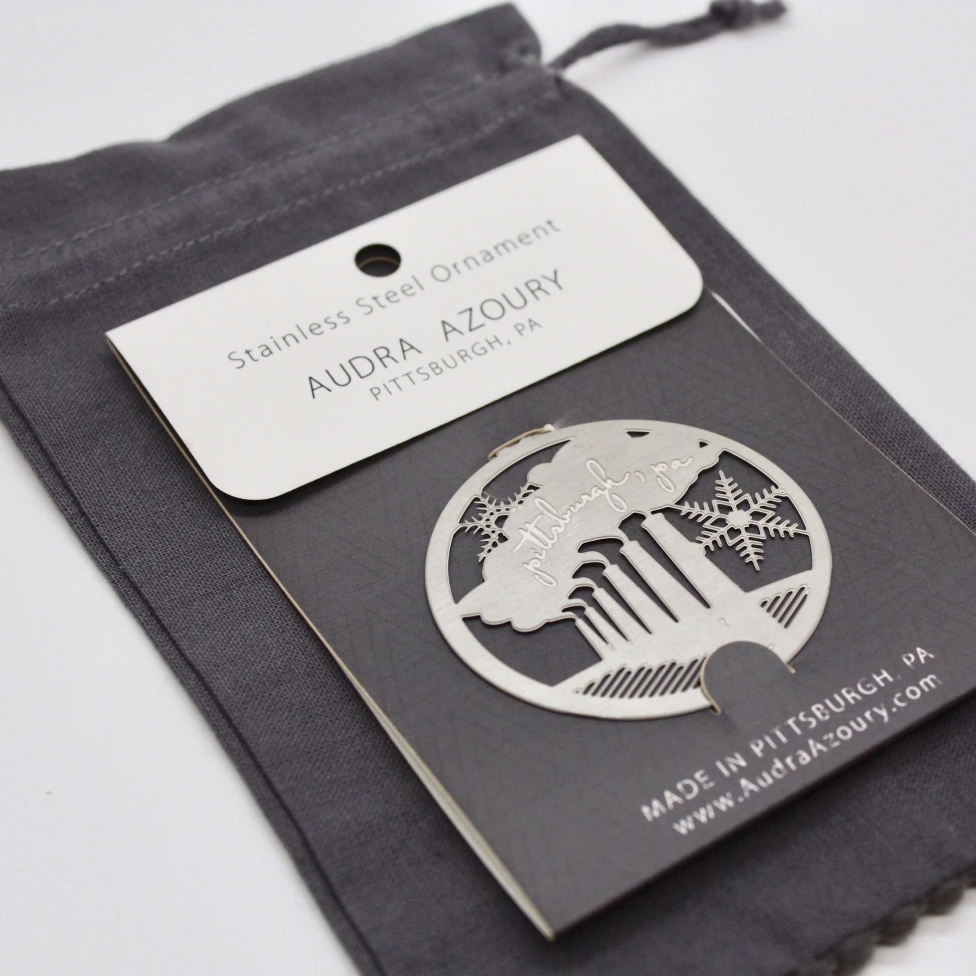 Pittsburgh Steel Mill Smoke Stacks - Ornament by Audra Azoury