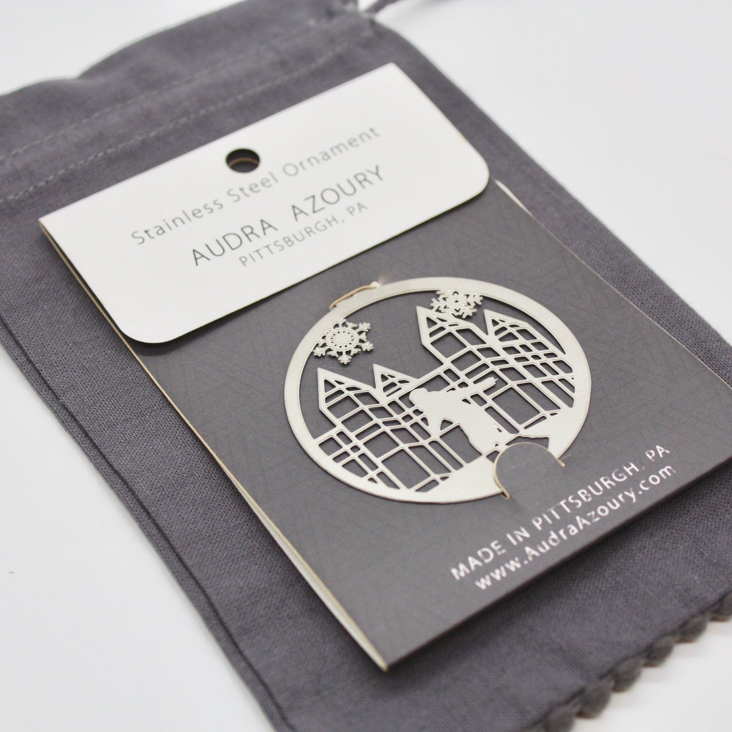 Light Up Night Pittsburgh Ice Skater Ornament by Audra Azoury