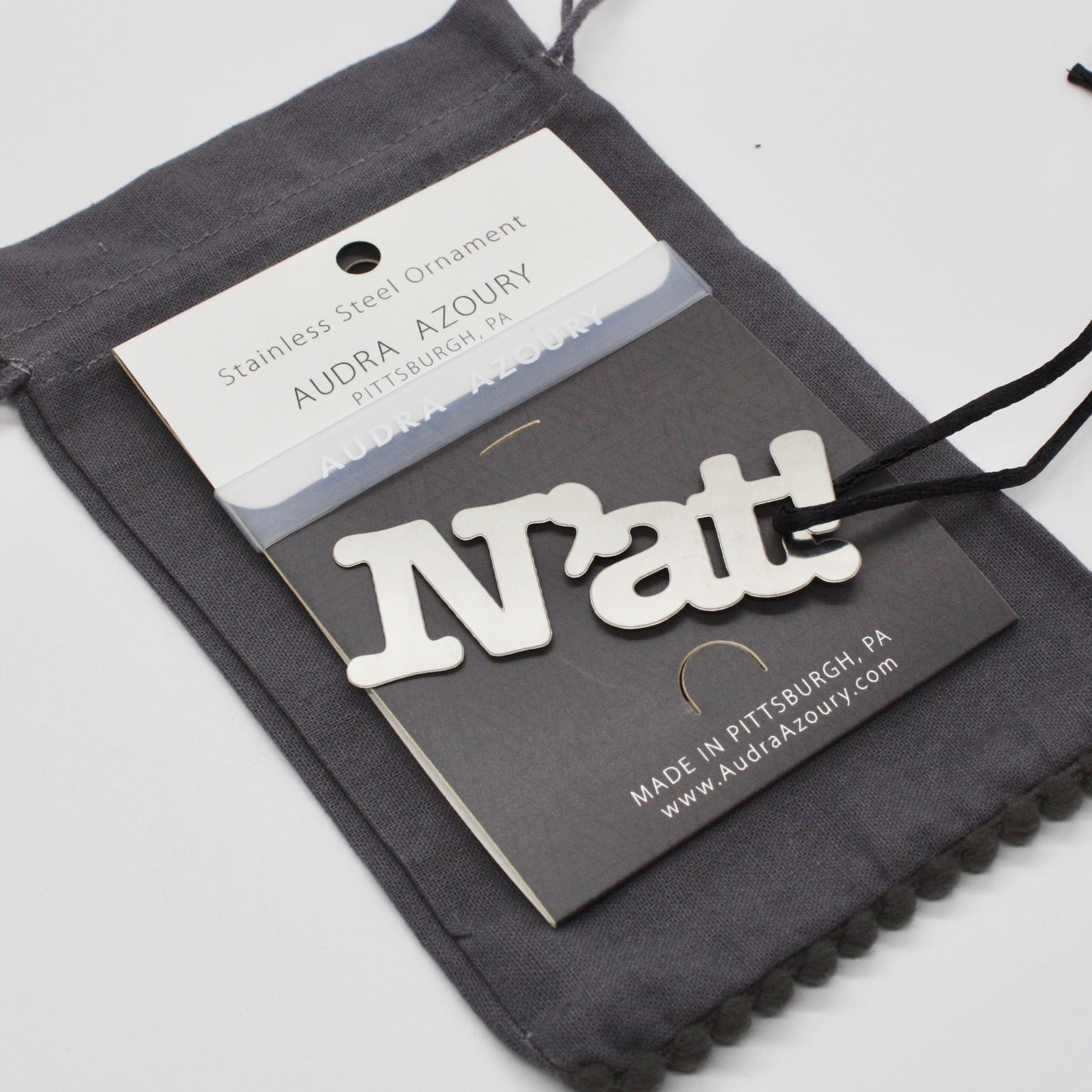 N'at Stainless Steel Ornament by Audra Azoury