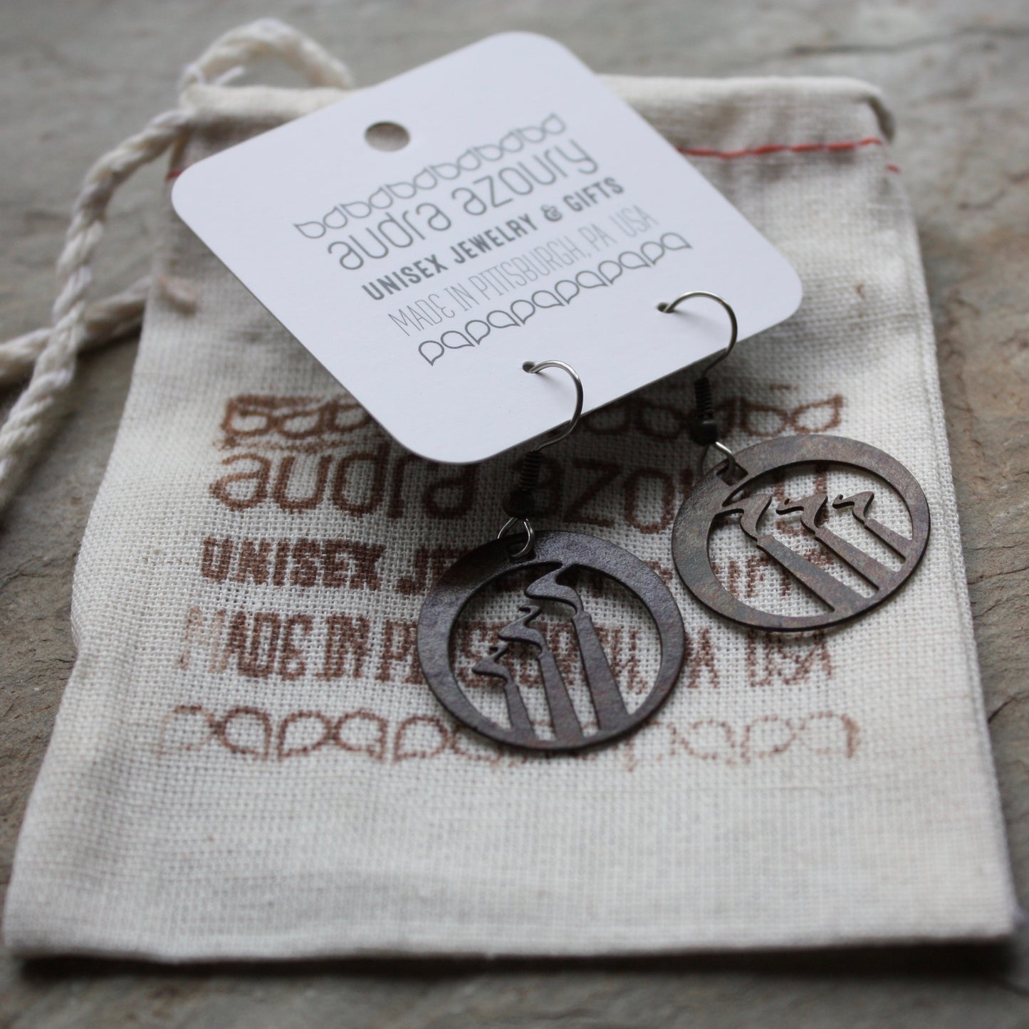 Pittsburgh Smoke Stacks Earrings by Audra Azoury