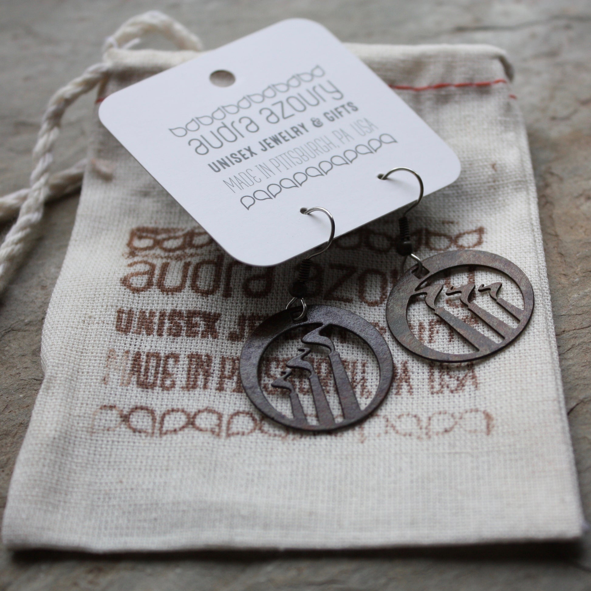 Pittsburgh Smoke Stacks Earrings by Audra Azoury