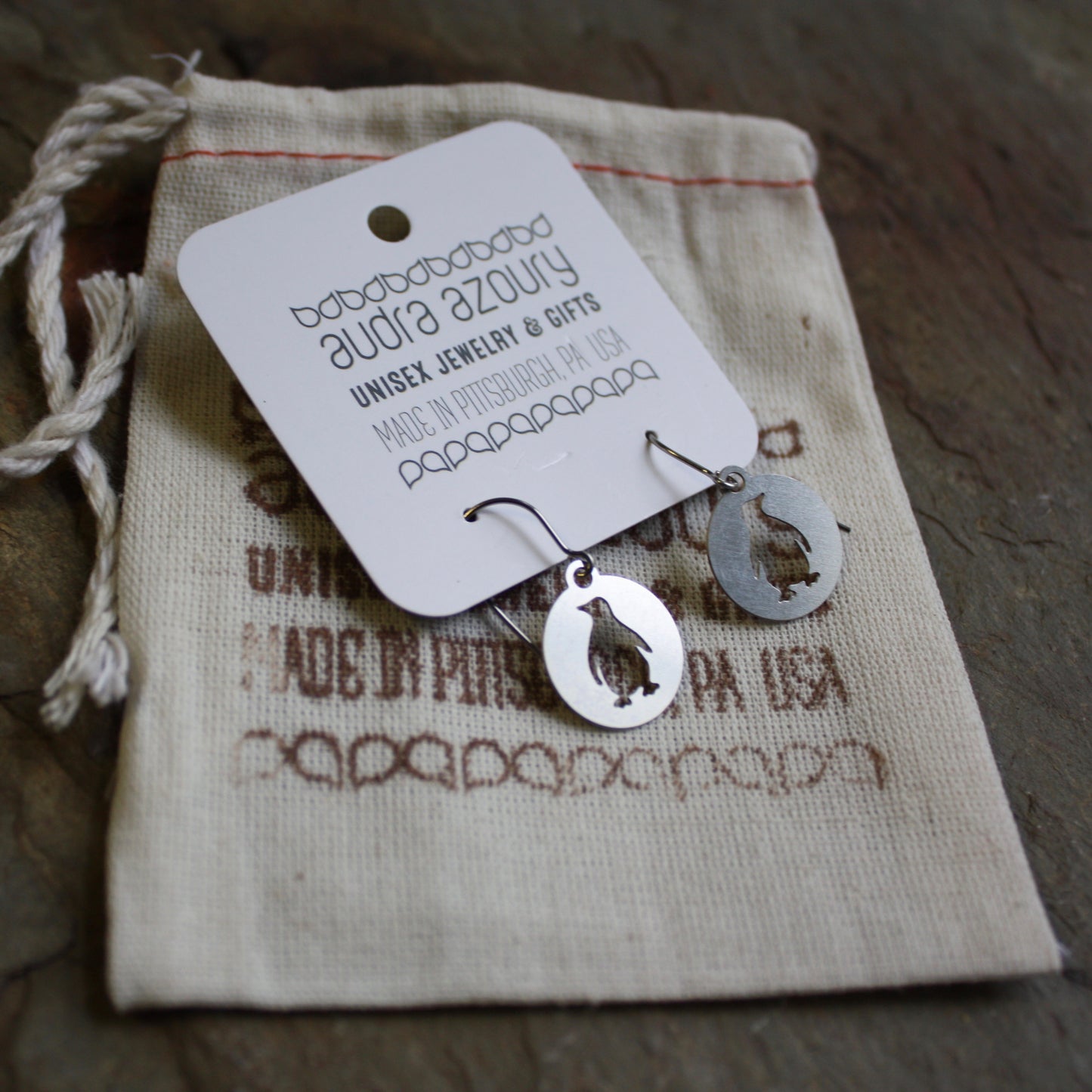 Pittsburgh Earrings | Mini Penguin