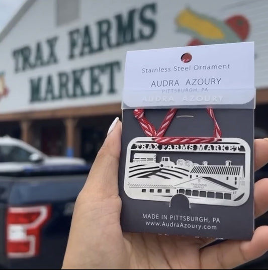 Trax Farms Stainless Steel Ornament by Audra Azoury