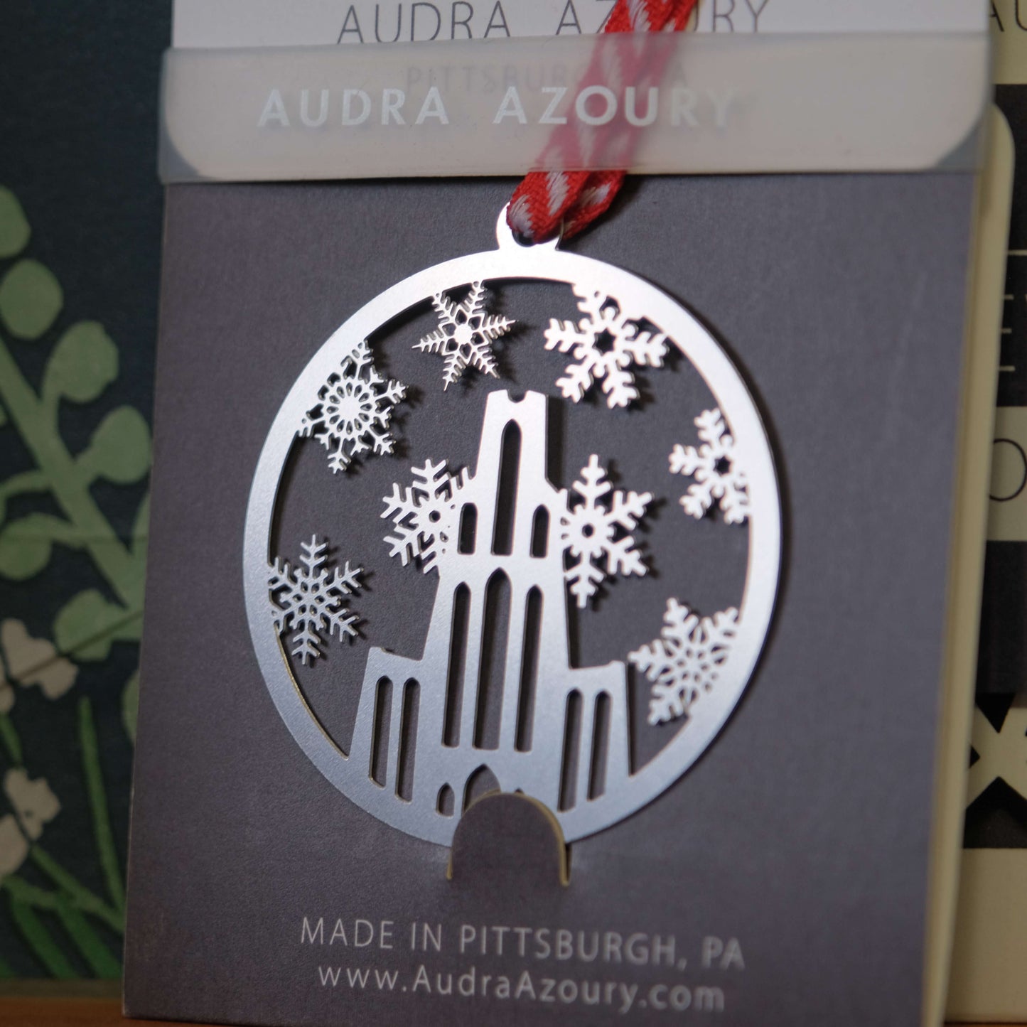 Cathedral with Snowflakes Ornament, Pittsburgh by Audra Azoury
