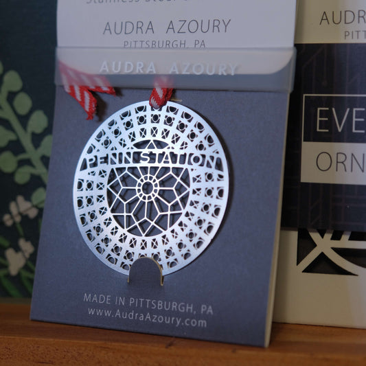 Penn Station Stainless Steel Ornament, Pittsburgh by Audra Azoury