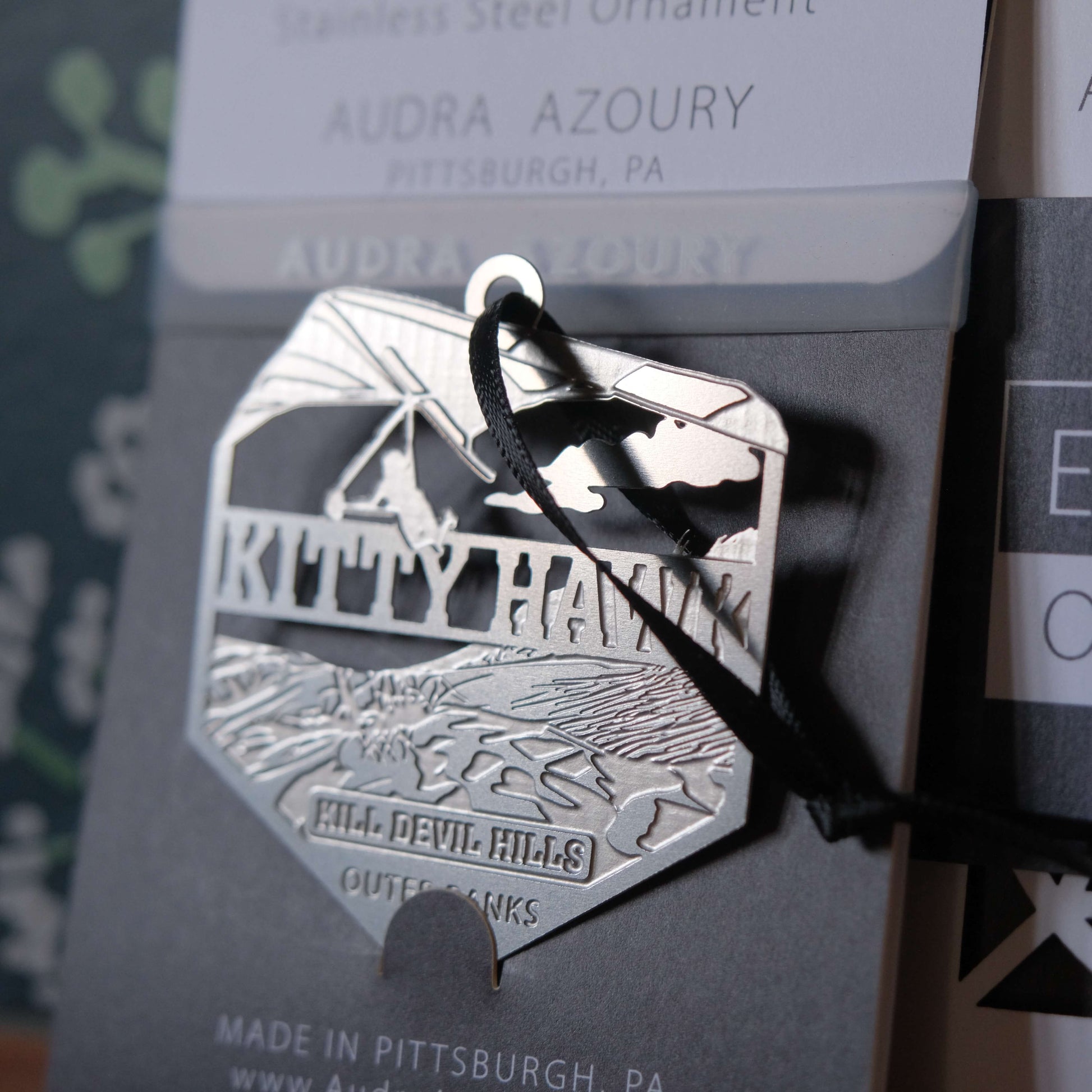 Kitty Hawk Stainless Steel Ornament by Audra Azoury
