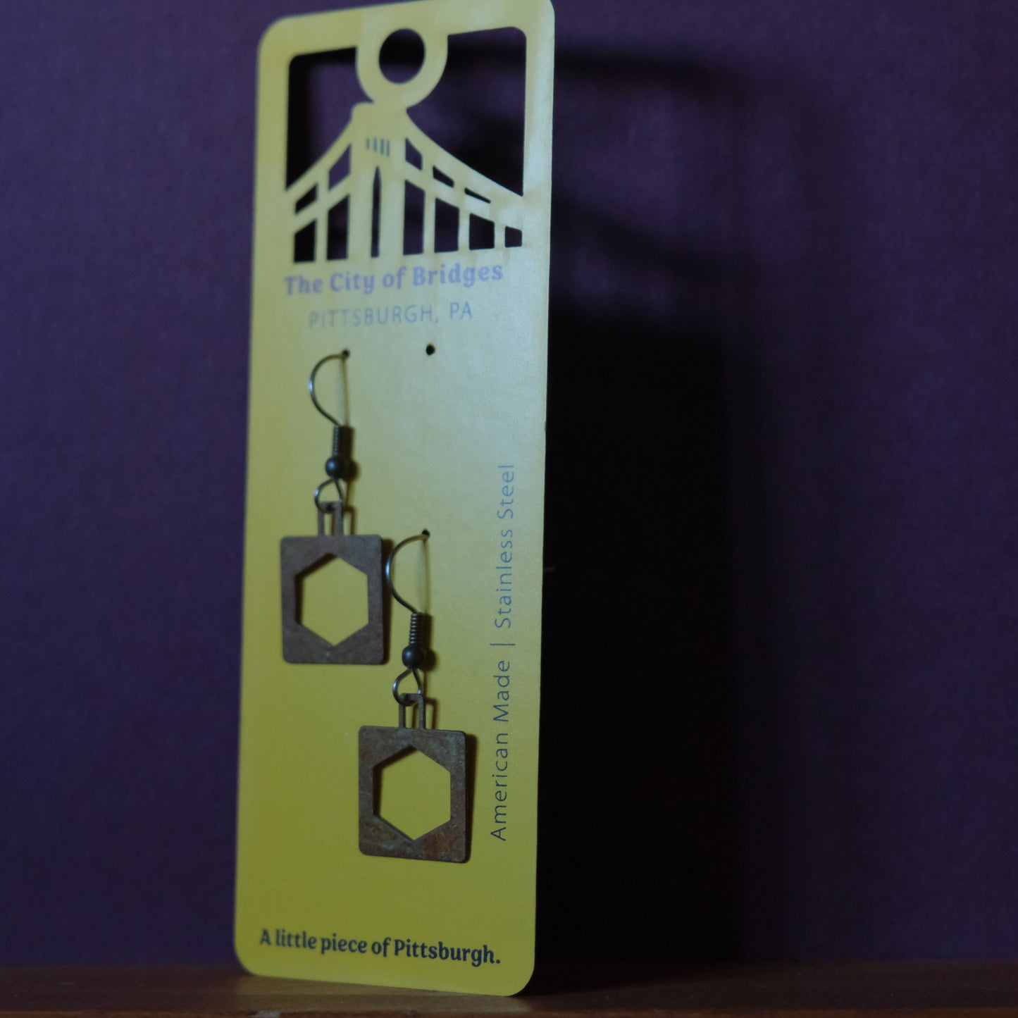 Bridge Earrings | Square Hex Truss