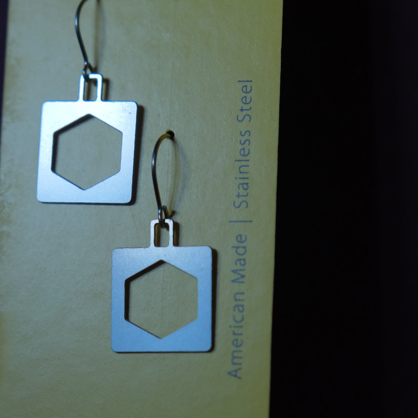Bridge Earrings | Square Hex Truss
