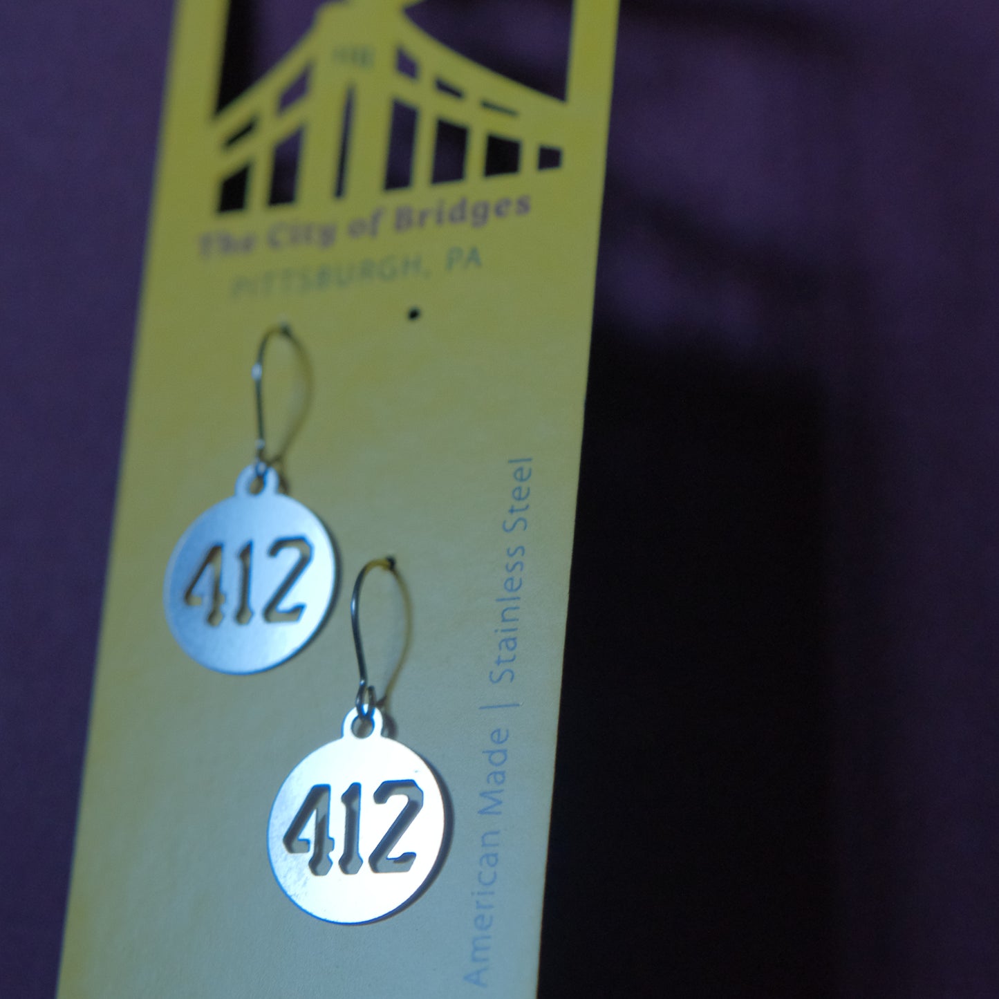 Pittsburgh Earrings | Mini 412 Area Code