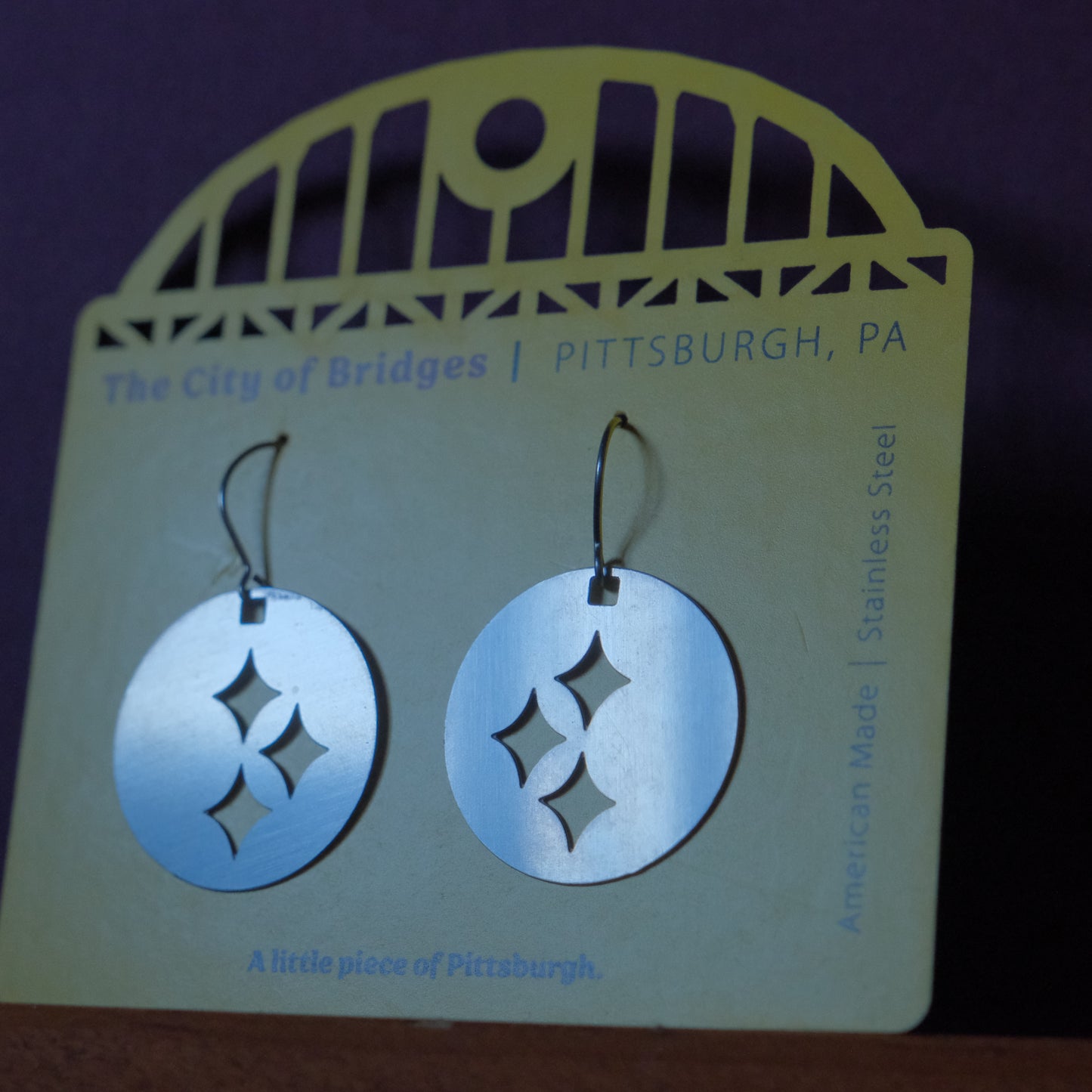 Pittsburgh Earrings | Steel Stars