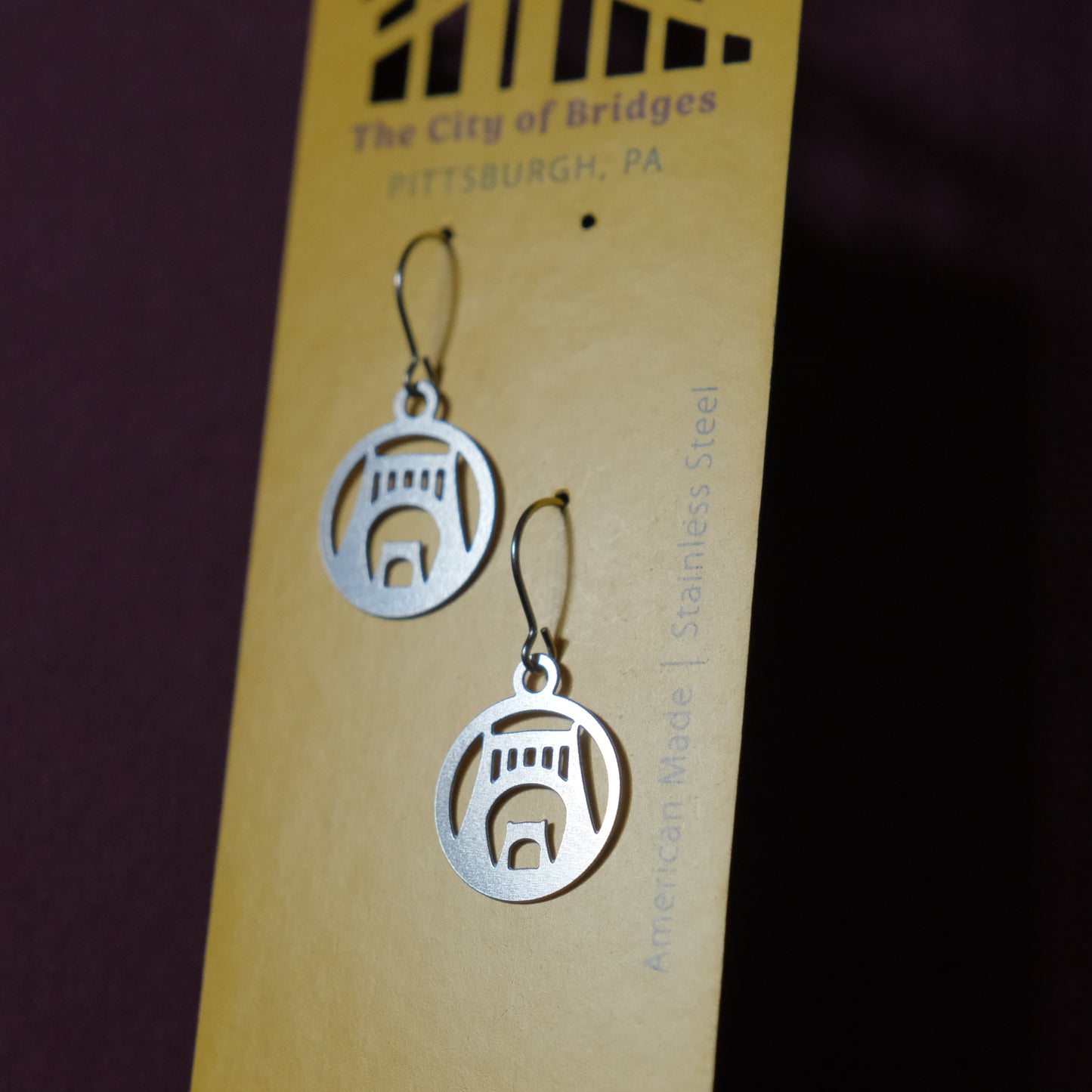 Pittsburgh Earrings | Mini-Warhol Bridge