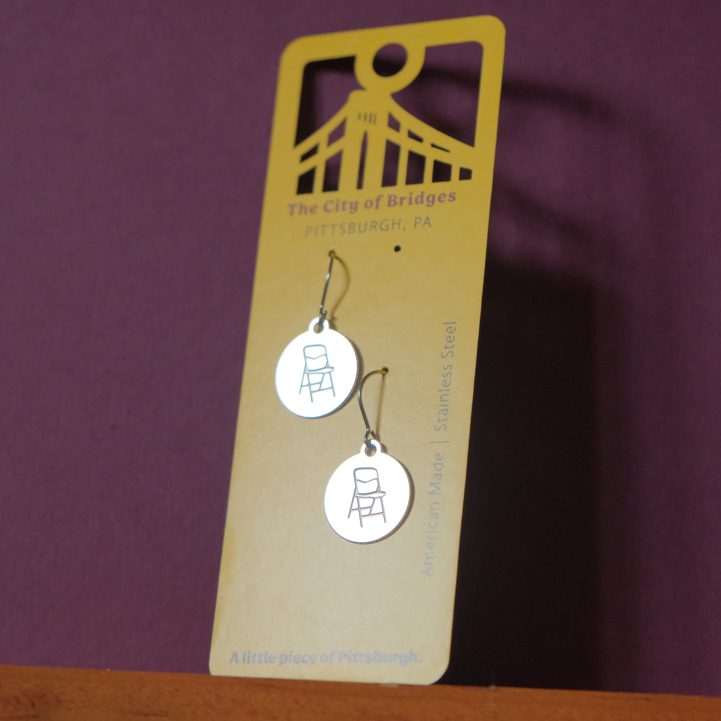 Pittsburgh Earrings | Mini-Parking Chair