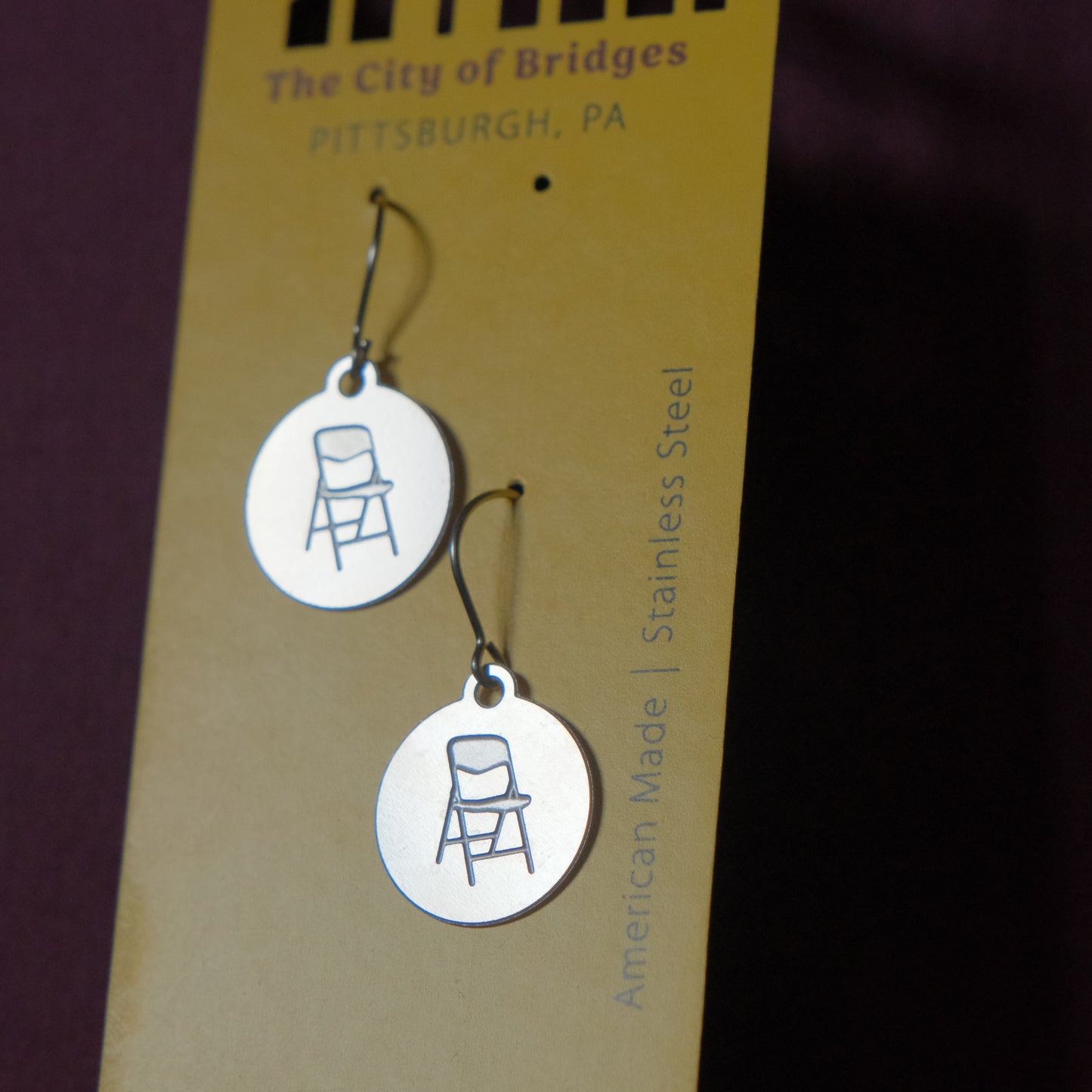 Pittsburgh Earrings | Mini-Parking Chair