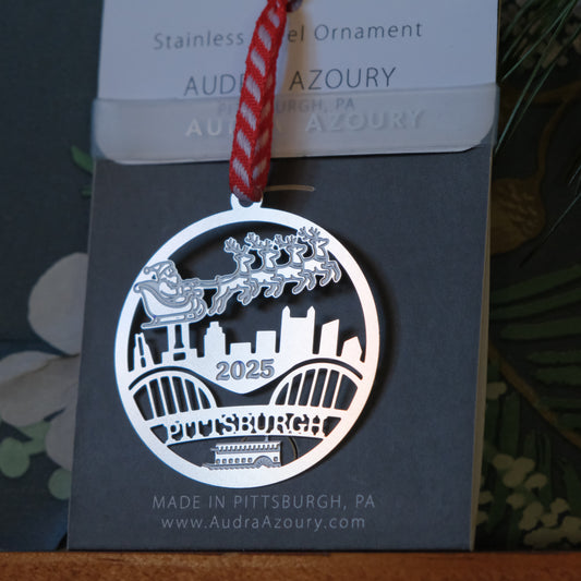 2025 - Santa & Reindeer Pittsburgh Skyline