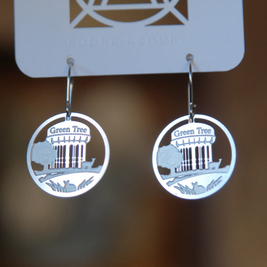 Green Tree Earrings