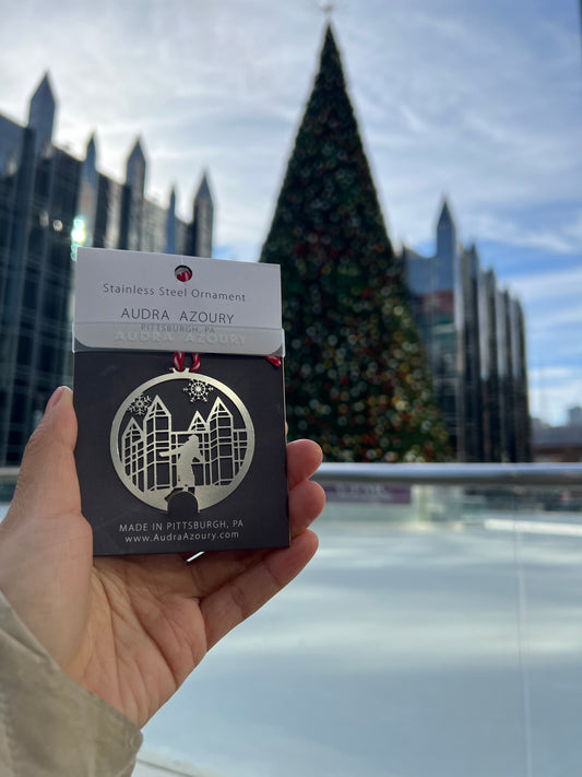 Pittsburgh Ornament | Light Up Night Ice Skater