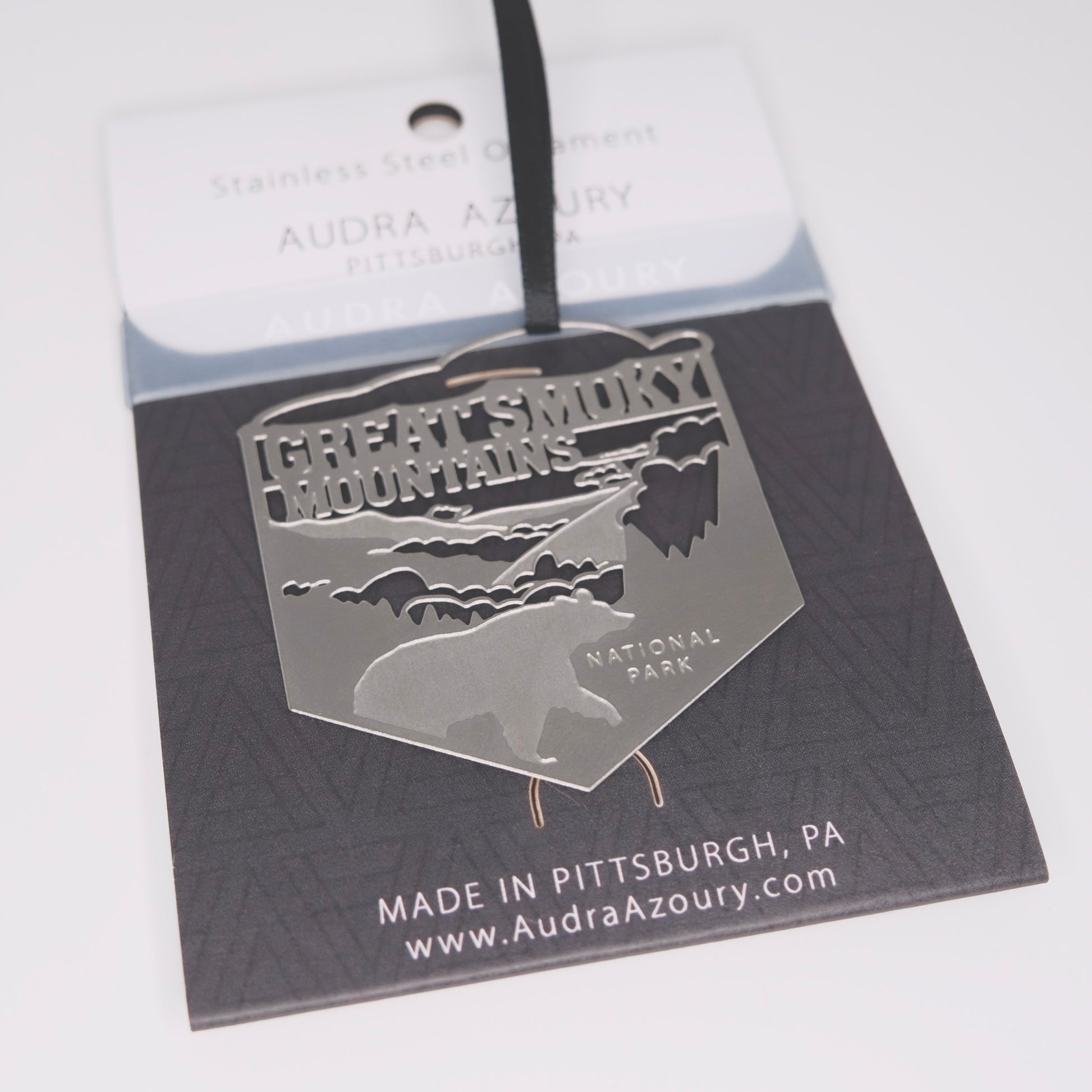 Great Smoky Mountain National Park ornament in stainless steel by Audra Azoury