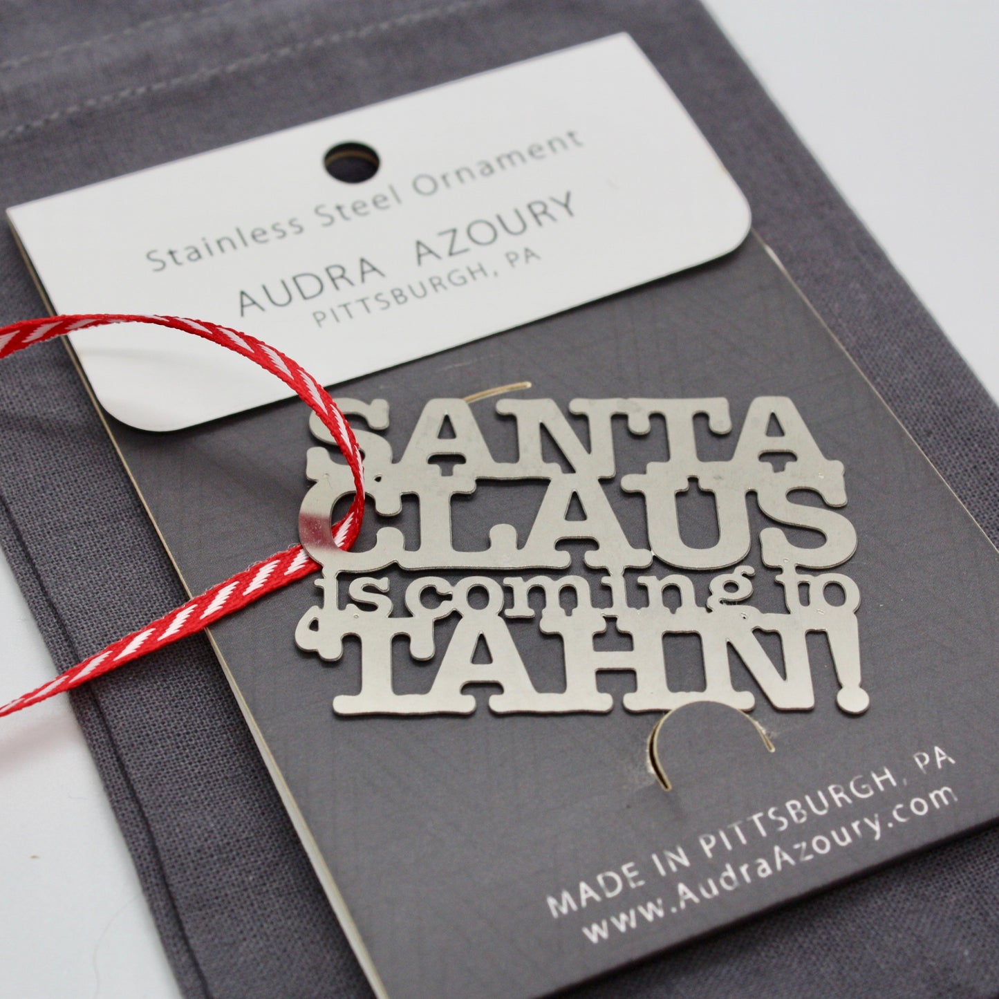 Santa Claus is coming to TAHN ornament by Audra Azoury