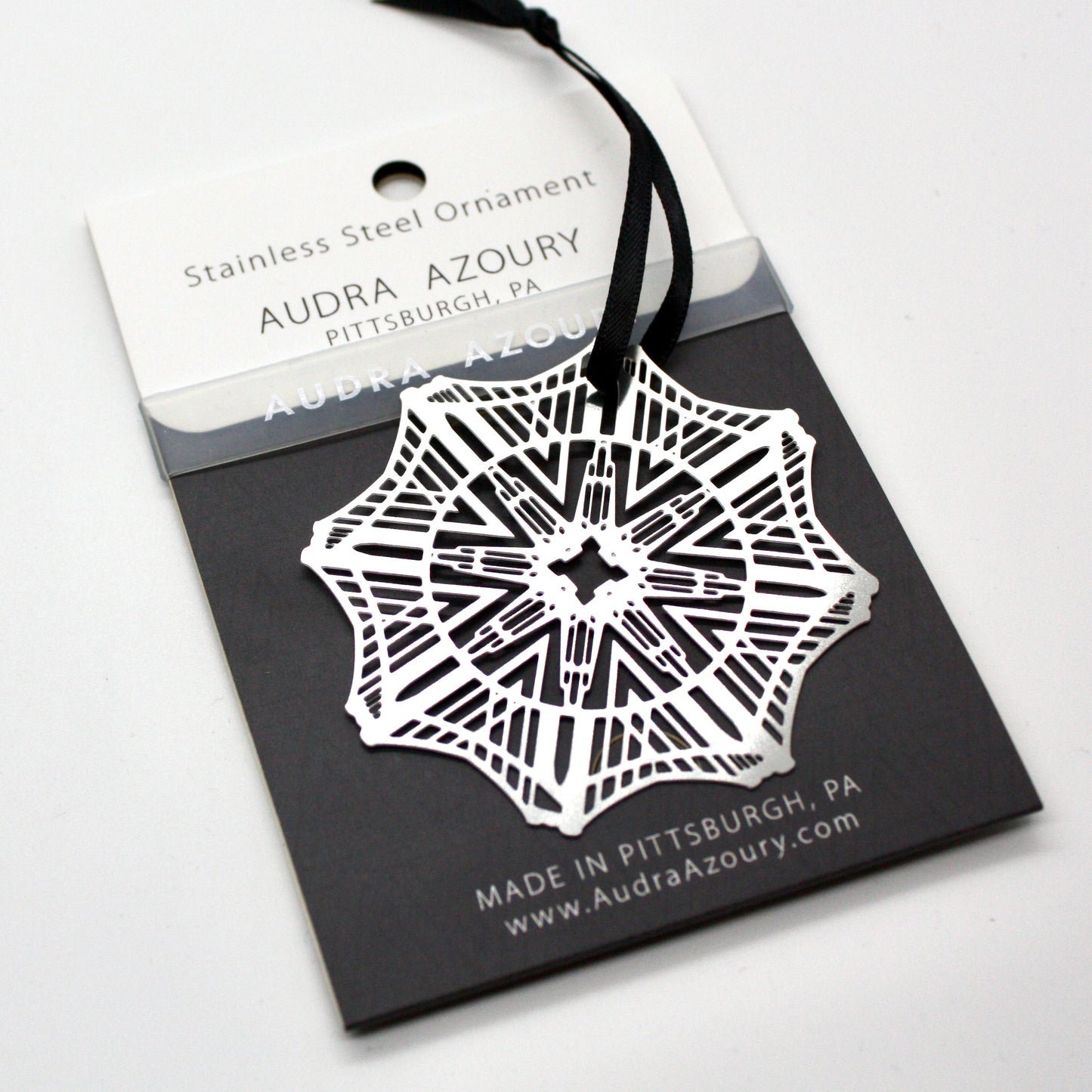 Cathedral & Bridges Snowflake Ornament, Pittsburgh by Audra Azoury