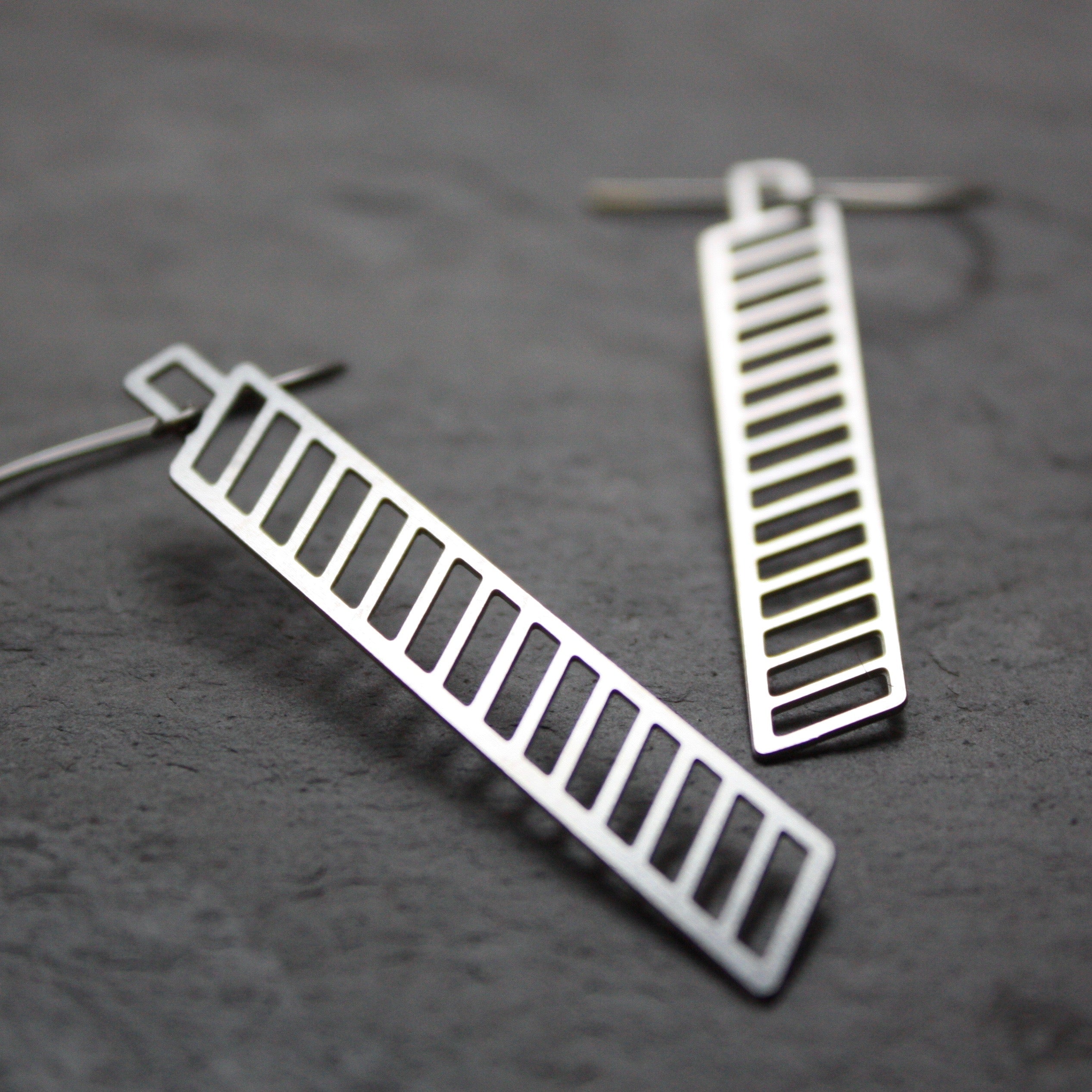 Stainless steel chevron earrings by Audra Azoury
