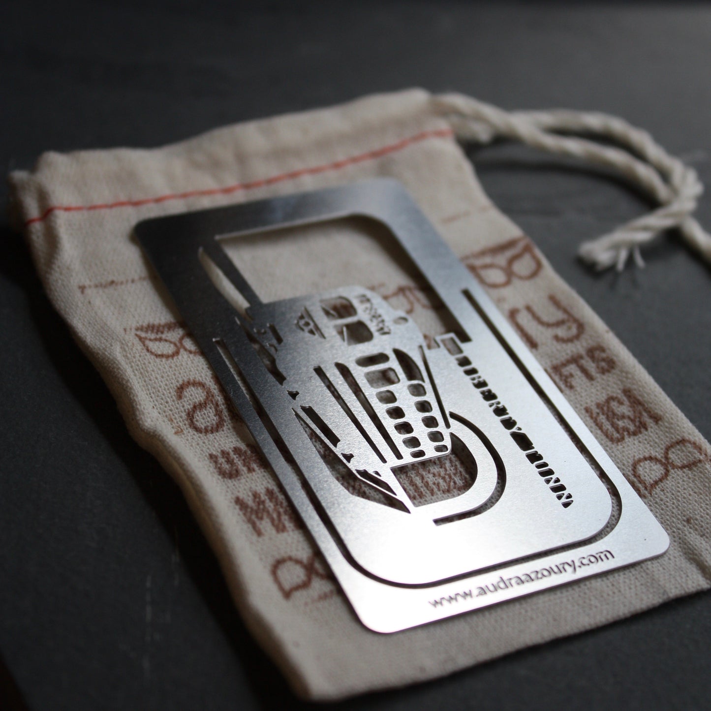 Trolley bookmark by Pittsburgh artist Audra Azoury 