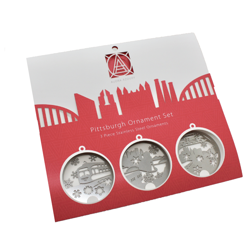 PITTSBURGH SNOWFLAKES ORNAMENT GIFT SET BY AUDRA AZOURY