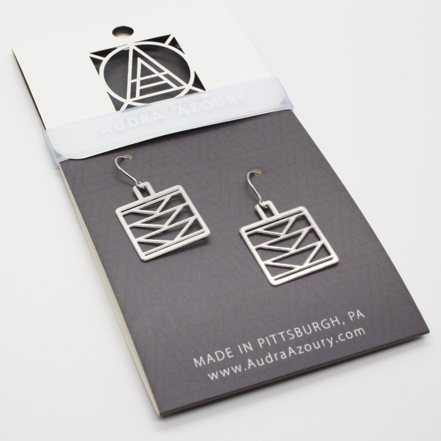 Square Tri-Tower Earrings