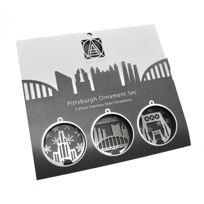 Pittsburgh ICON ornament Gift Set by Audra Azoury